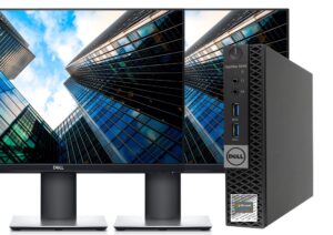 microsoft authorized refurbisher- dell optiplex 3040 micro form factor pc intel i3-6100t 3.2ghz. 8gb ddr3 ram,256 ssd, wifi, with dual dell 24 p2419hlcd windows 10 pro (renewed)
