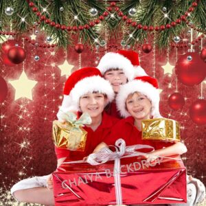 CHAIYA 10x8ft Christmas Red Photography Backdrop Christmas Theme Backdrop New Year Decoration Background Family Party Baby Shower Decorations CY-128