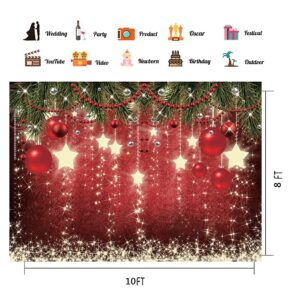 CHAIYA 10x8ft Christmas Red Photography Backdrop Christmas Theme Backdrop New Year Decoration Background Family Party Baby Shower Decorations CY-128