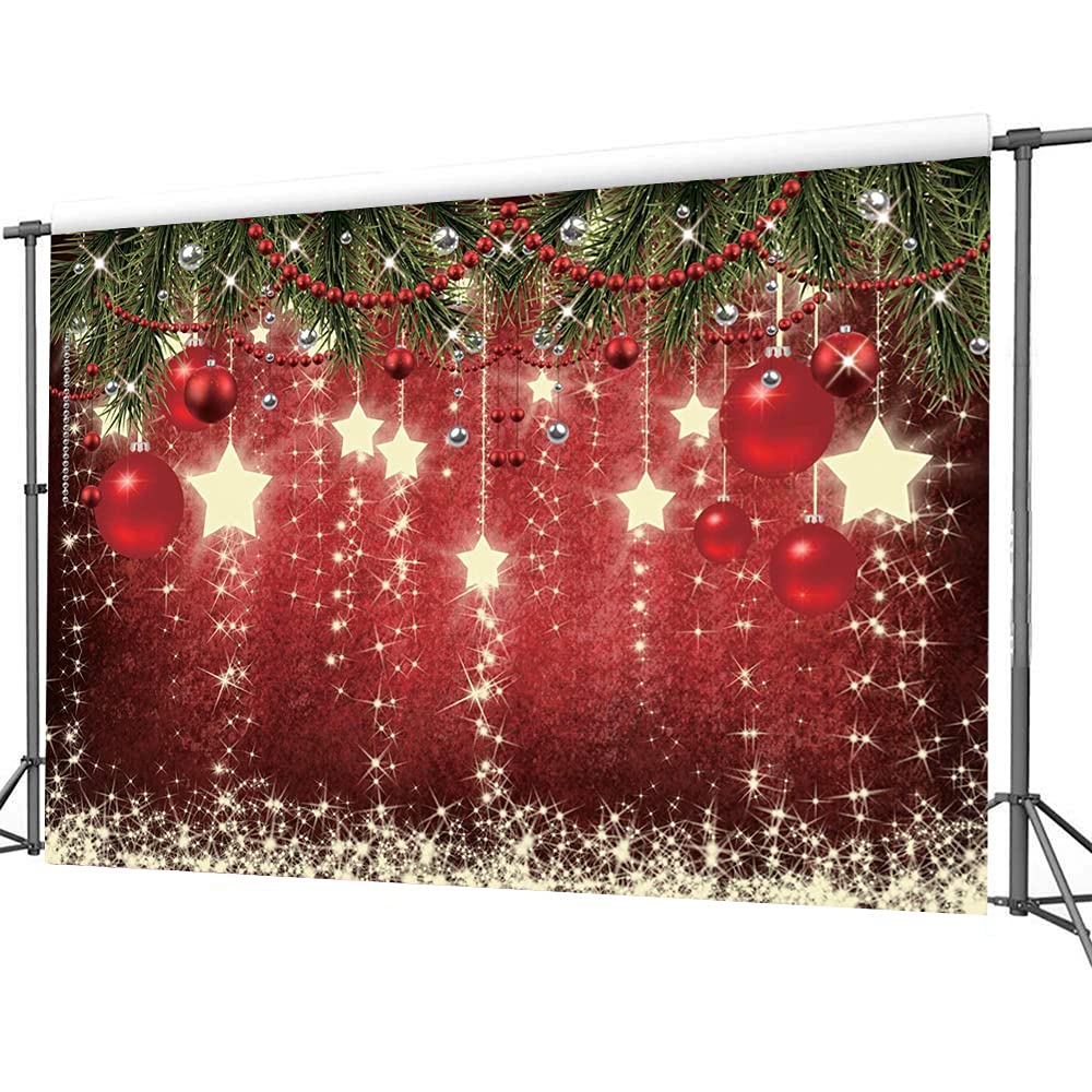 CHAIYA 10x8ft Christmas Red Photography Backdrop Christmas Theme Backdrop New Year Decoration Background Family Party Baby Shower Decorations CY-128