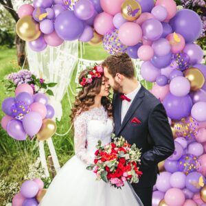 Purple Pink Butterfly Balloon Garland Arch Kit, Butterfly Baby Shower Decorations for Girl Women, Pink and Purple Gold Confetti balloons for Purple Birthday Party Mothers Day Bridal Shower Decorations