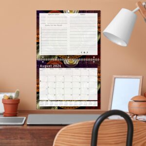 2024-2025 Academic Year 12 Months Student Calendar/Planner for Wall & Desk & 3-Ring Binder, for School, Teacher, Student (Fractal Edition #015)