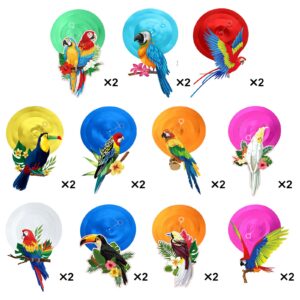 30 Tropical Birds Decorations, Tropical Hawaiian Toucan Parrot Party Hanging Swirl Foil Ceiling Decor for Summer Luau Hawaiian Beach Pool Party Tiki Party Wedding Birthday Party Supplies