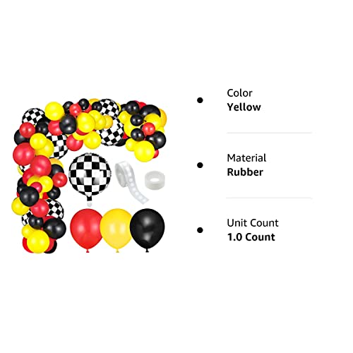 127 Pieces Car Race Balloons Party Supplies Race Car Theme Birthday Party Garland Arch Party Decorations (Race Car Style)