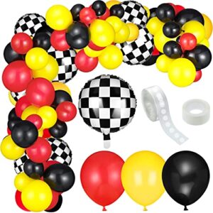 127 pieces car race balloons party supplies race car theme birthday party garland arch party decorations (race car style)