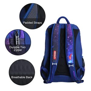UNIKER Galaxy School Backpack,Schoolbag for Teens,Bookbag for Middle School,Daypack Preteen Laptop Backpack for 14 Inch Laptop (Purple)