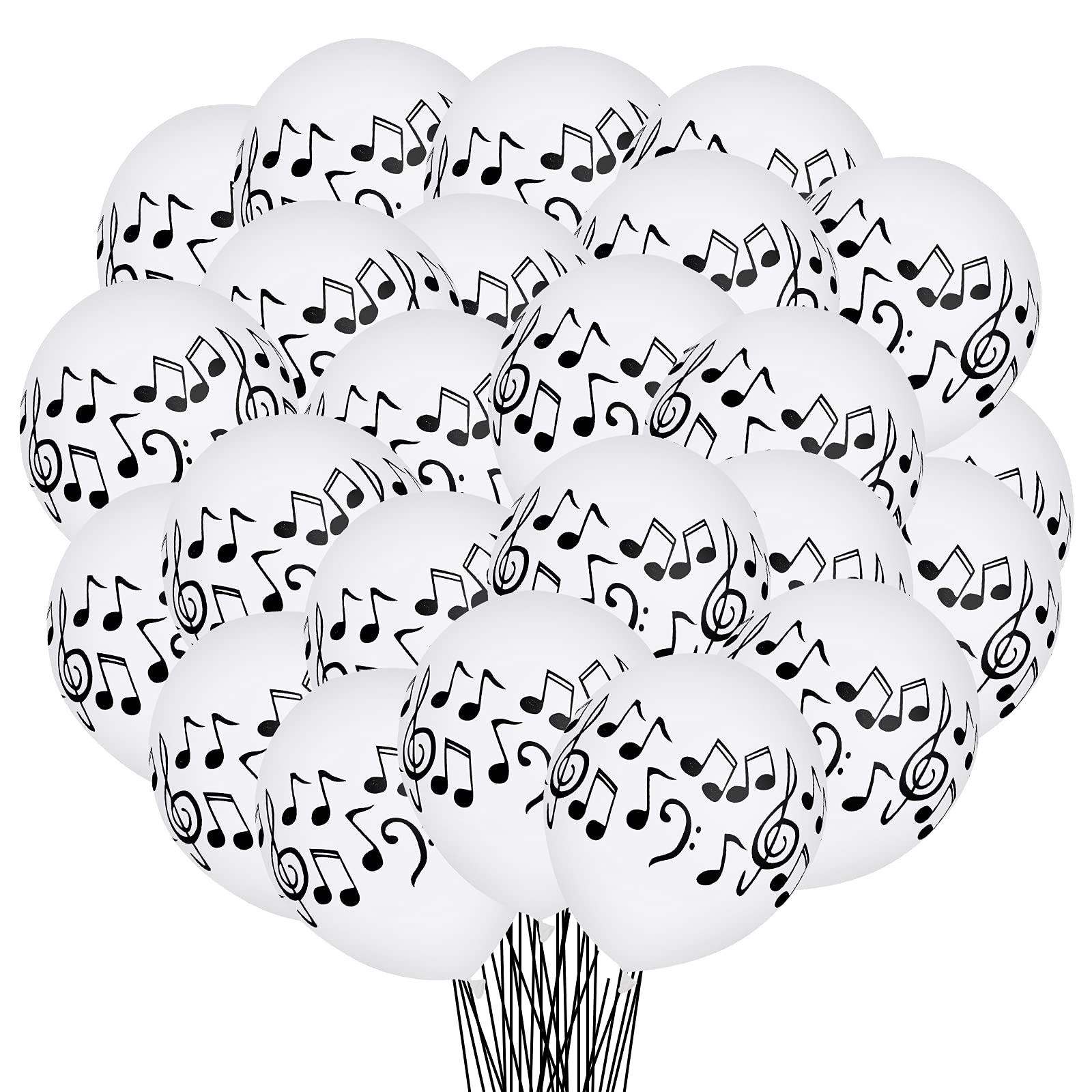 30 Pcs Music Notes Balloons Music Party Decoration Balloons 12 Inches Latex Balloon for Musical Theme Birthday Party Decorations