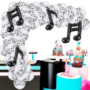 30 Pcs Music Notes Balloons Music Party Decoration Balloons 12 Inches Latex Balloon for Musical Theme Birthday Party Decorations