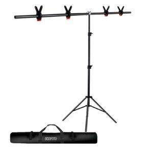 t-shape backdrop stand 1.5 x 2m for parties, bddfoto photo studio background stand system height-adjustable tripod stand with 4 backets for photo studio video photography
