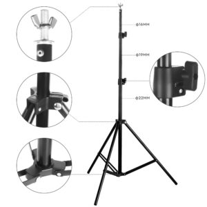 T-Shape Backdrop Stand 1.5 x 2m for Parties, BDDFOTO Photo Studio Background Stand System Height-Adjustable Tripod Stand with 4 Backets for Photo Studio Video Photography