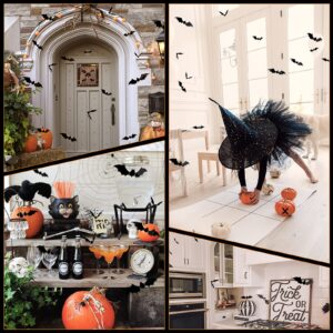 Kidtion 3D Bats Halloween Decorations 60 PCS, Upgraded Halloween Decor with 4 Different Sizes, Removable PVC Bats Decor with Easy Operation, Realistic Halloween Bats for Outdoor Decor & Indoor Décor