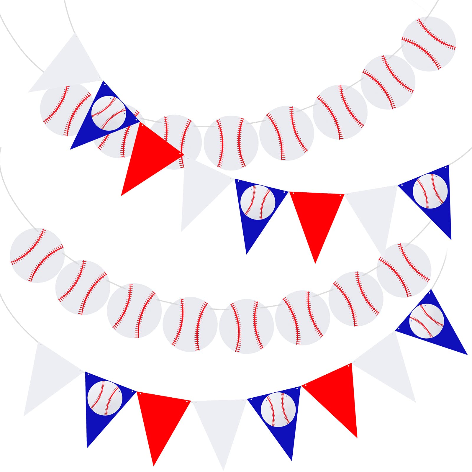 4 Pieces Baseball Banner Party Decorations Baseball Paper Garland for Sports Theme Birthday Baby Shower Supplies (Baseball Style)