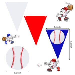 4 Pieces Baseball Banner Party Decorations Baseball Paper Garland for Sports Theme Birthday Baby Shower Supplies (Baseball Style)