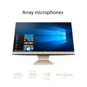 ASUS AiO All-in-One Desktop PC, 23.8” FHD Anti-glare Display, Intel Pentium Gold 7505 Processor, 8GB DDR4 RAM, 256GB PCIe SSD, Windows 10 Home, Kensington Lock, V241EA-ES001