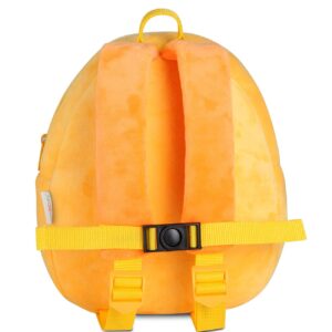 VASCHY Toddler Backpack, Baby Boys and Girls Cute Plush Animal Small Daycare Backpack for Baby Little Kids Yellow Cat