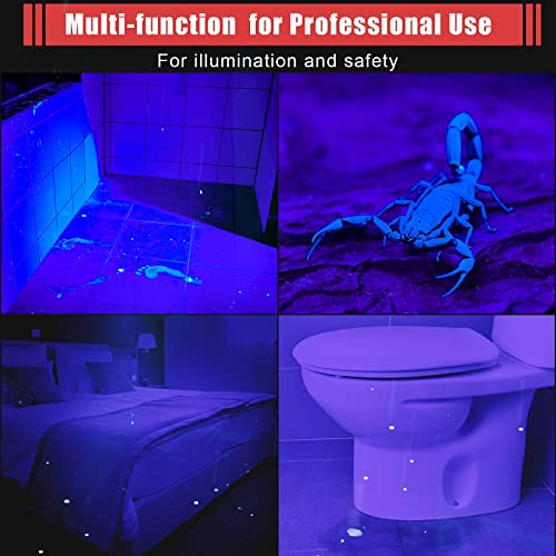 Honoson 4 Pieces UV Black Light Flashlight Small Blacklight Flashlights Pen Lights for Leak, Pet Urine, Hotel Inspection, Dry Stain and Dye Detector, 5.2 Inches Long