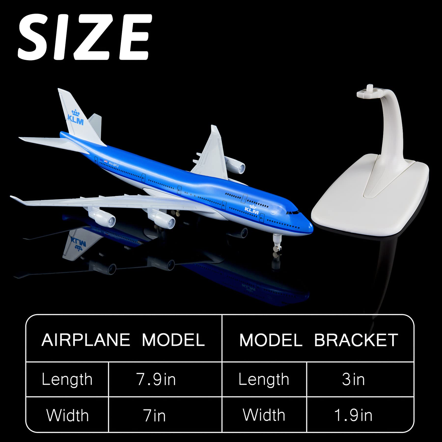 Busyflies 1:300 Scale KLM Dutch Royal Boeing 747 Airplane Models Alloy Diecast Airplane Model