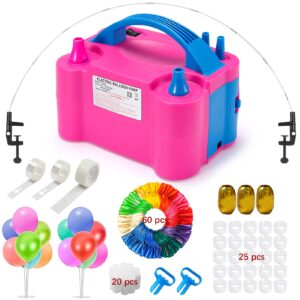 balloon pump,electric balloon inflator 120 pcs balloon pump electric 110v 600w electric balloon air pump with 12ft balloon arch kit,2 balloon stands,60 pcs balloons birthday party decoration wedding