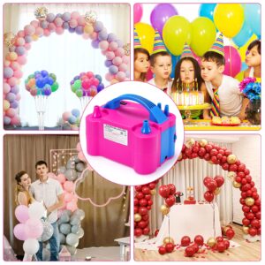 Balloon Pump,Electric Balloon Inflator 120 PCS Balloon Pump Electric 110V 600W Electric Balloon Air Pump with 12ft Balloon Arch Kit,2 Balloon Stands,60 PCS Balloons Birthday Party Decoration Wedding