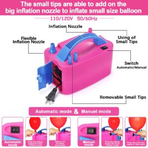 Balloon Pump,Electric Balloon Inflator 120 PCS Balloon Pump Electric 110V 600W Electric Balloon Air Pump with 12ft Balloon Arch Kit,2 Balloon Stands,60 PCS Balloons Birthday Party Decoration Wedding