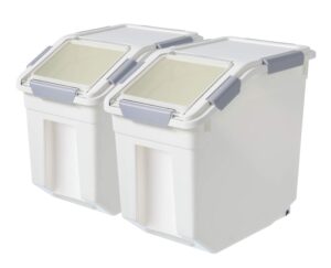 city baby 2 pack airtight flour storage container with scoop,dry food, sugar, baking supplies,rice container set -bpa free- pet food storage container,dog cat birds food bin(30lb)