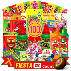 las posadas mexican candy assortment – 100 pcs – spicy, sweet, sour dulces mexicanos assortment pack – mexican snacks for kids and adults (fiesta pack)