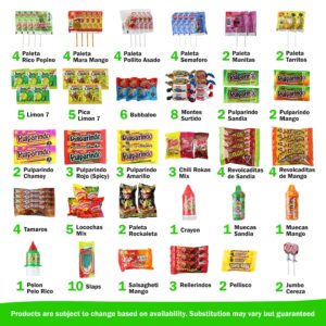 Las Posadas Mexican Candy Assortment – 100 PCs – Spicy, Sweet, Sour Dulces Mexicanos Assortment Pack – Mexican Snacks for Kids and Adults (Fiesta Pack)