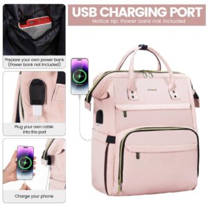 LOVEVOOK Laptop Backpack for Women Teacher Backpack Nurse Bag,Work Bag Backpack Purse Bag Anti-Theft Travel Backpack with USB Charging Port,15.6 Inch Backpack for College Business Casual