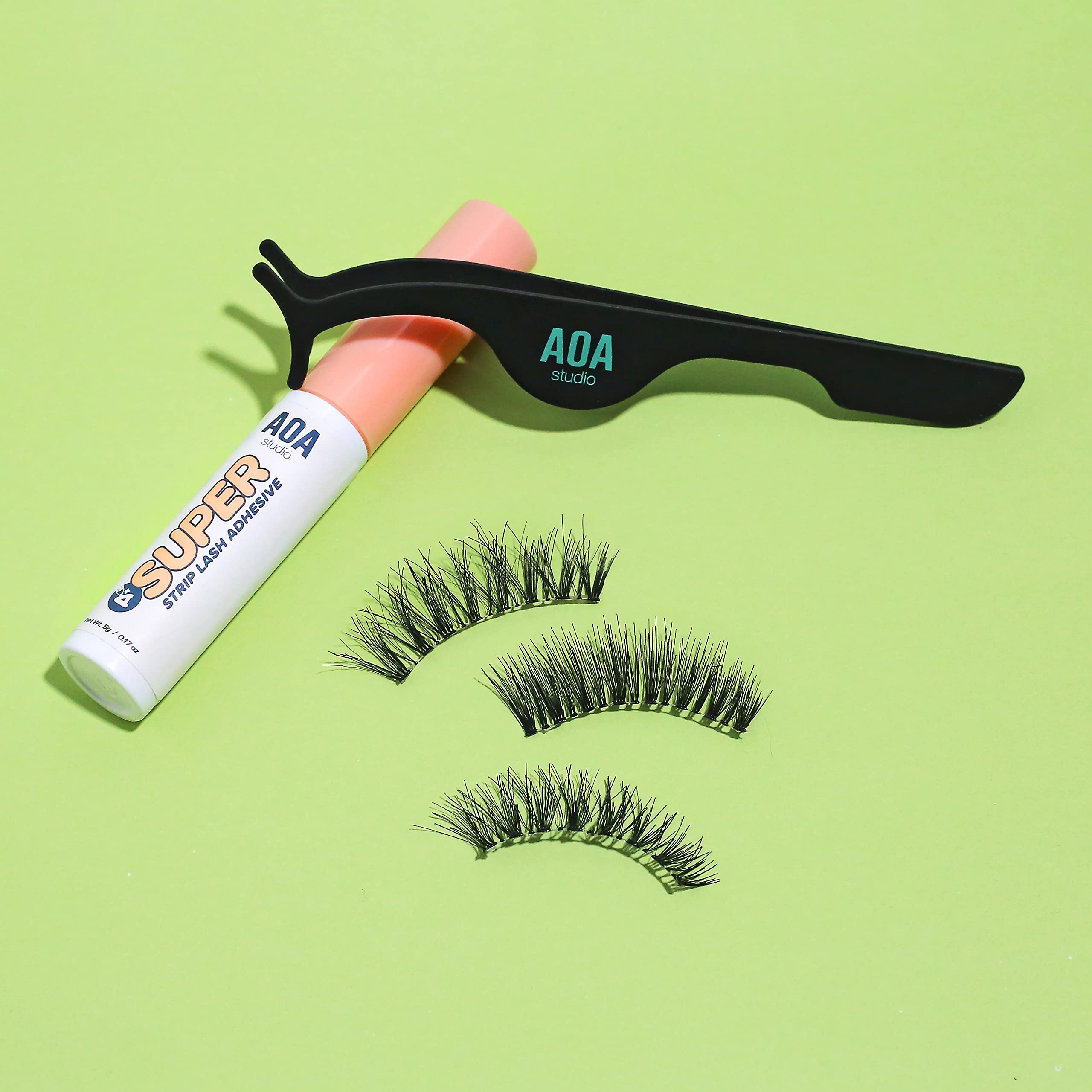 AOA Studio 6 Pairs Alexis Natural Handmade False Eyelashes with Glue and Tweezer Lash Kit Natural Volume Reusable Fake Eyelashes 100 Percent Handmade Cruelty Free