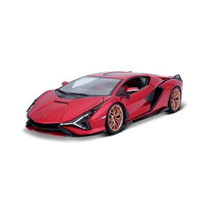 bburago lamborghini sian fkp 37 red with copper wheels 118 diecast model car 11046 ty-18-11046r