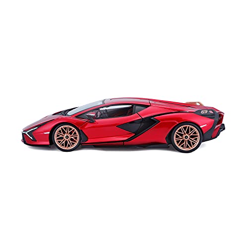 Bburago Lamborghini Sian FKP 37 Red with Copper Wheels 118 Diecast Model Car 11046 TY-18-11046R