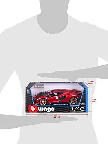 Bburago Lamborghini Sian FKP 37 Red with Copper Wheels 118 Diecast Model Car 11046 TY-18-11046R