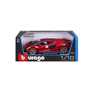 Bburago Lamborghini Sian FKP 37 Red with Copper Wheels 118 Diecast Model Car 11046 TY-18-11046R