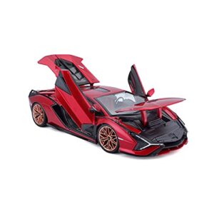 Bburago Lamborghini Sian FKP 37 Red with Copper Wheels 118 Diecast Model Car 11046 TY-18-11046R