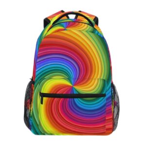 alaza vivid rainbow colored swirl travel laptop bags college school computer bag men women