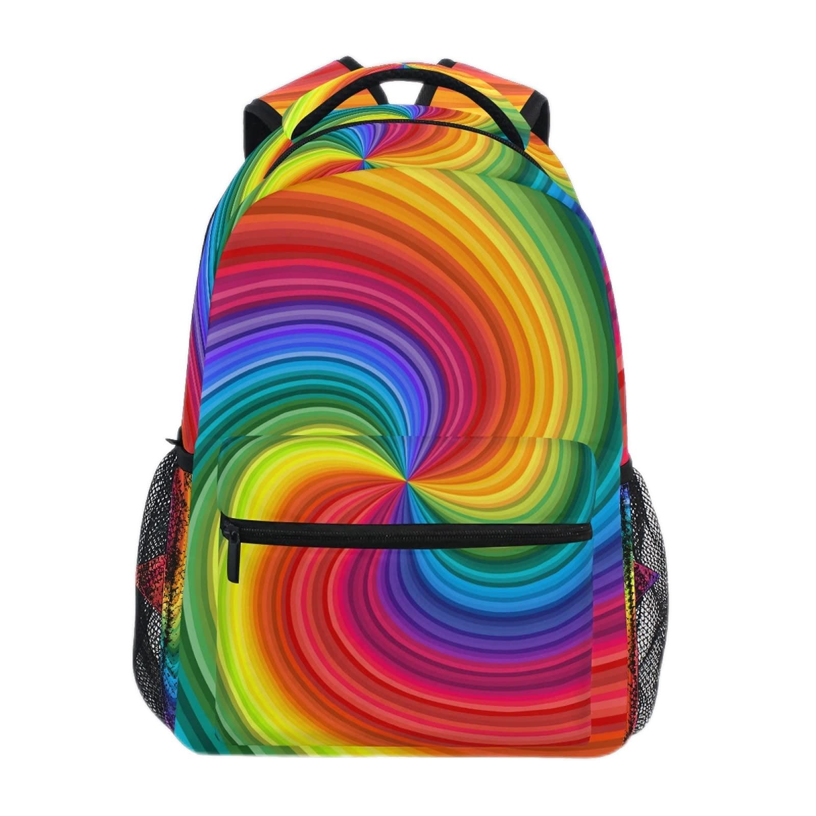 ALAZA Vivid Rainbow Colored Swirl Travel Laptop Bags College School Computer Bag Men Women