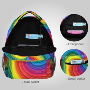 ALAZA Vivid Rainbow Colored Swirl Travel Laptop Bags College School Computer Bag Men Women