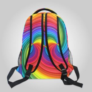 ALAZA Vivid Rainbow Colored Swirl Travel Laptop Bags College School Computer Bag Men Women