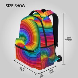 ALAZA Vivid Rainbow Colored Swirl Travel Laptop Bags College School Computer Bag Men Women