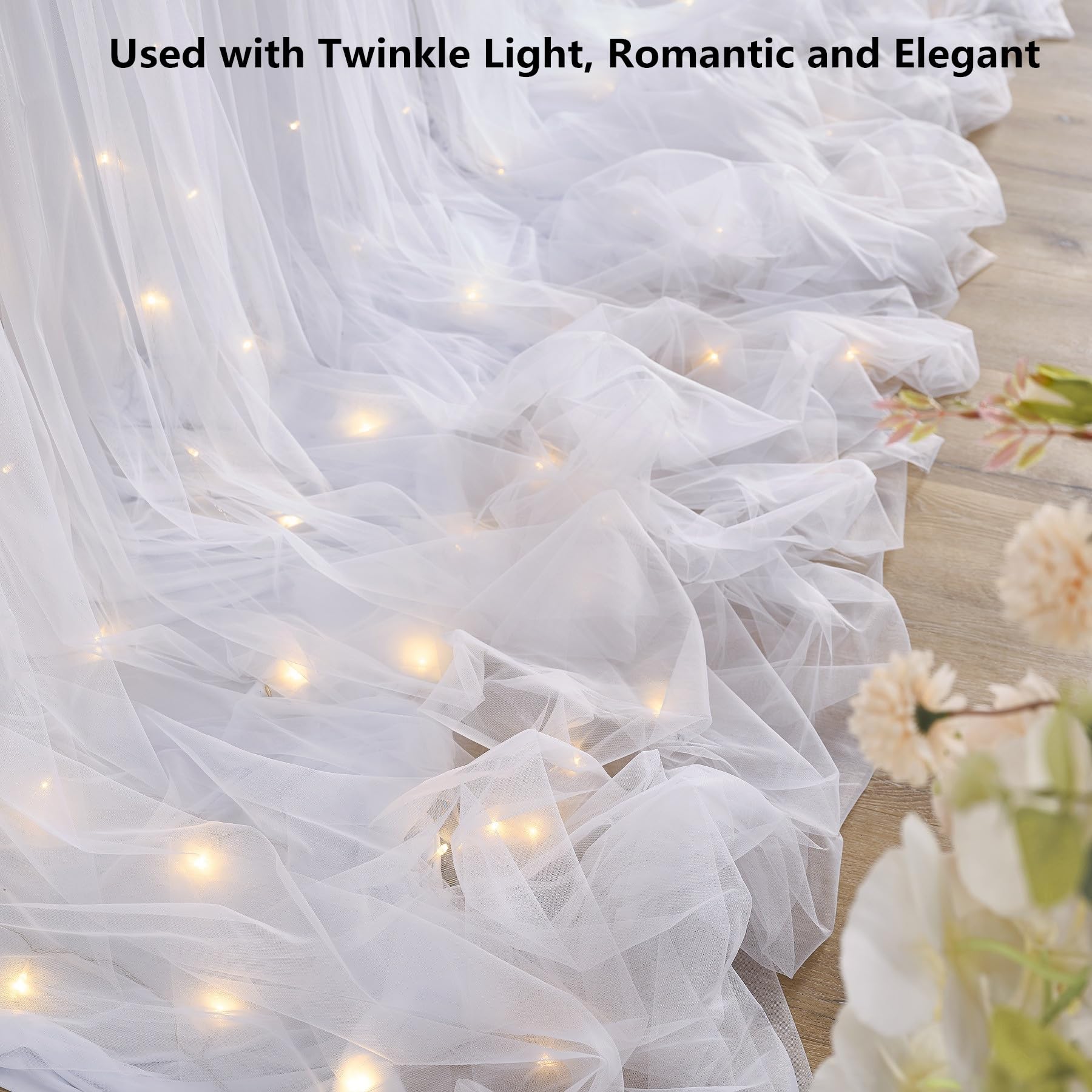 White Tulle Backdrop Curtains for Baby Shower Party Wedding Photo Drape Sheer Backdrop for Birthday Bridal Shower Photography Props 10 ft X 7 ft