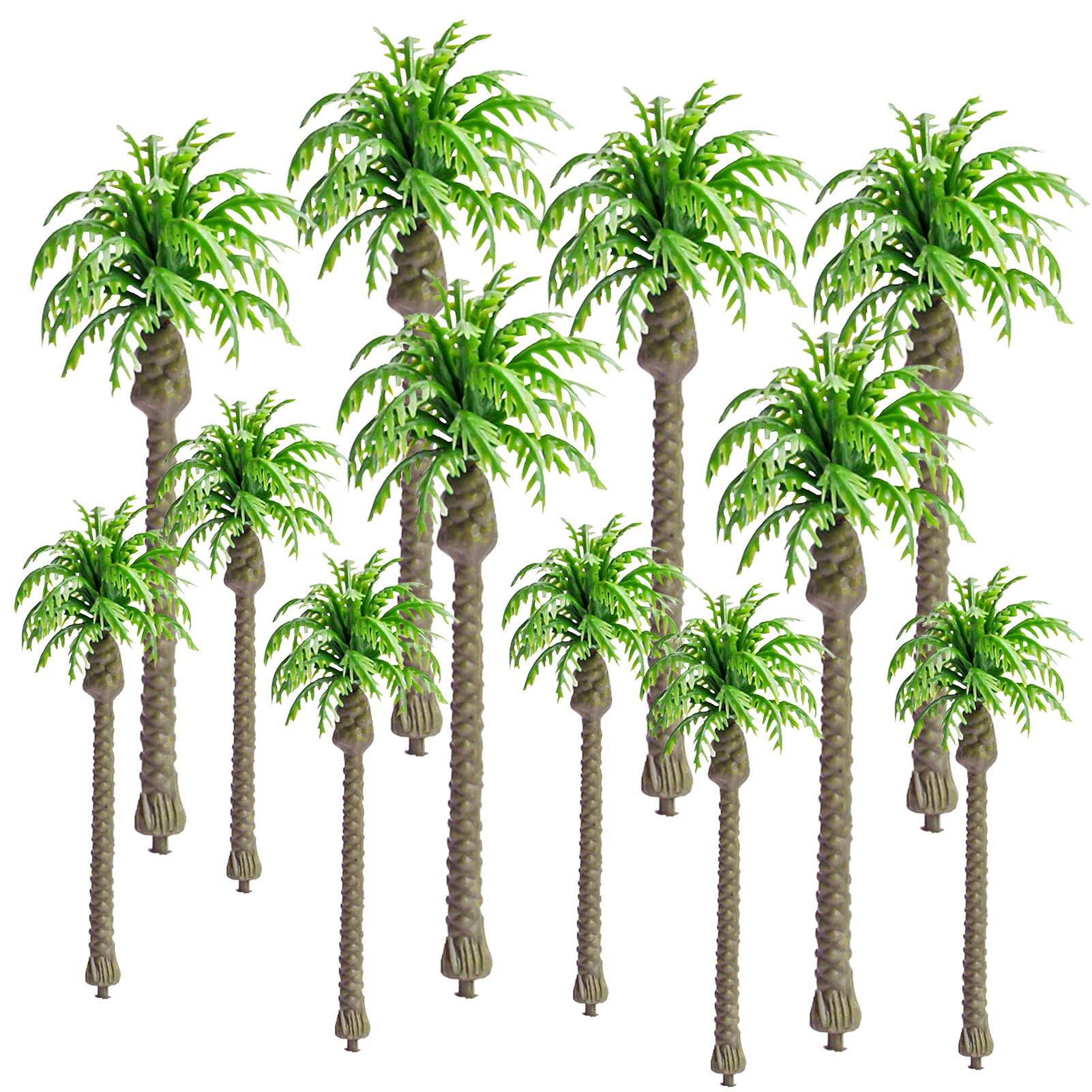 12PCS Model Coconut Palm Tree, Mini Scenery Model Tree for Train Railway Scenery, Diorama, Cake Topper, Miniature Garden, Plant Pots Bonsai Craft, Micro Landscape Sandbox