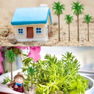 12PCS Model Coconut Palm Tree, Mini Scenery Model Tree for Train Railway Scenery, Diorama, Cake Topper, Miniature Garden, Plant Pots Bonsai Craft, Micro Landscape Sandbox