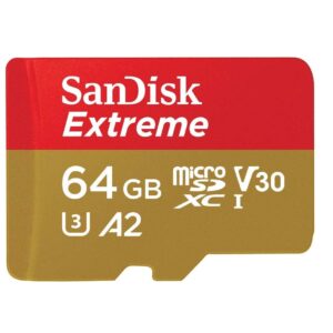 SanDisk Micro Extreme 64GB Memory Card (Five Pack) for DJI Air 2S Drone (SDSQXAH-064G-GN6MN) Bundle with (1) Everything But Stromboli MicroSD Card Reader