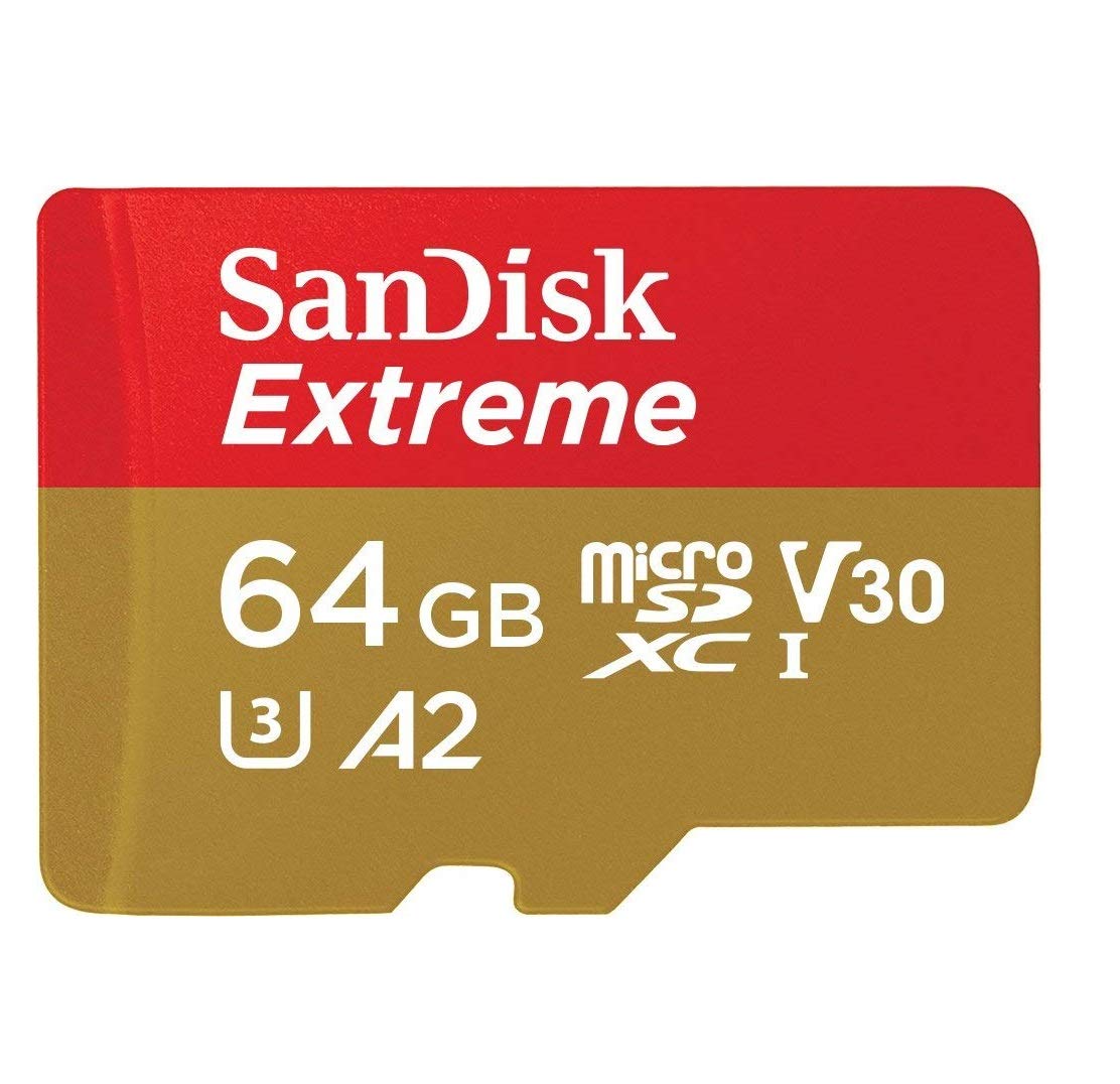 SanDisk Micro Extreme 64GB Memory Card (Five Pack) for DJI Air 2S Drone (SDSQXAH-064G-GN6MN) Bundle with (1) Everything But Stromboli MicroSD Card Reader