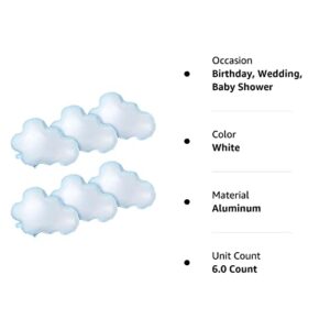 6 Pieces White Cloud Foil Balloons For Birthday Baby Shower Themed Party Birthday Party Decorations Supplies