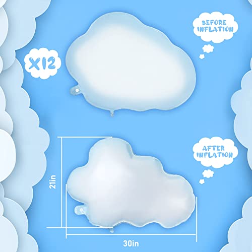 6 Pieces White Cloud Foil Balloons For Birthday Baby Shower Themed Party Birthday Party Decorations Supplies