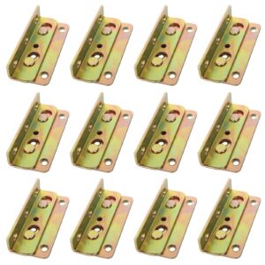 pettyoll 12pcs heavy duty non-mortise bed rail fittings, wooden bed rail brackets, rust proof bed rail hardware for connecting to wood, headboards and foot-boards