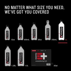 Essentia Water LLC , 99.9% Pure, Infused with Electrolytes for a Smooth Taste, pH 9.5 or Higher; Ionized Alkaline Water, Black, 42.3 Fl Oz (Pack of 12)