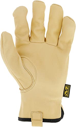 Mechanix Wear: Cow Leather Driver Glove with Durahide Water Resistant Technology, Quick Fitting Safety Work Gloves (Tan, X-Large)