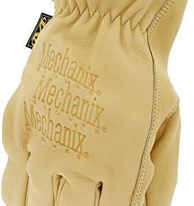 Mechanix Wear: Cow Leather Driver Glove with Durahide Water Resistant Technology, Quick Fitting Safety Work Gloves (Tan, X-Large)